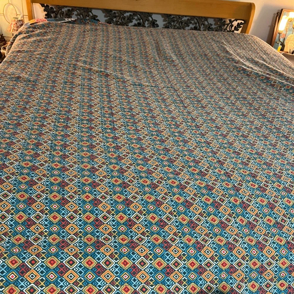 Lush Decor King Quilt Set Bohemian Stripe Reversible 3pc‎ 100 % Cotton Bedding